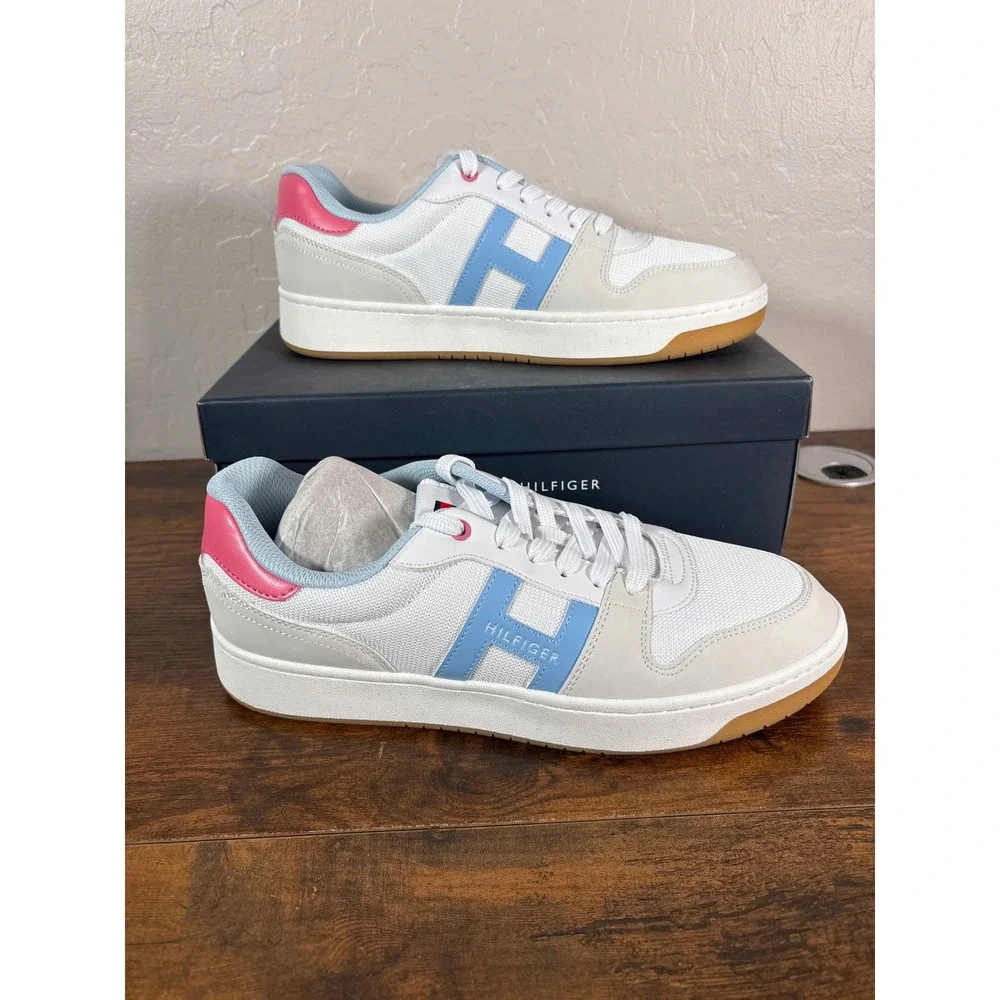 Tommy Hilfiger Neenha Womens 11 White Pink Blue Low Top Sneaker TWNEENHA 660